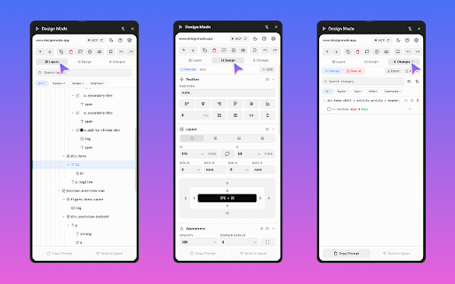 Design Mode :: Visual DOM editor for browsers — edit styles, add comments, and send changes to coding agents via MCP