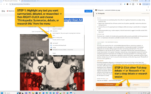 Free AI by Thinkapedia :: Free, private on-device AI chat — plus summarize any page and watch independent models debate it.