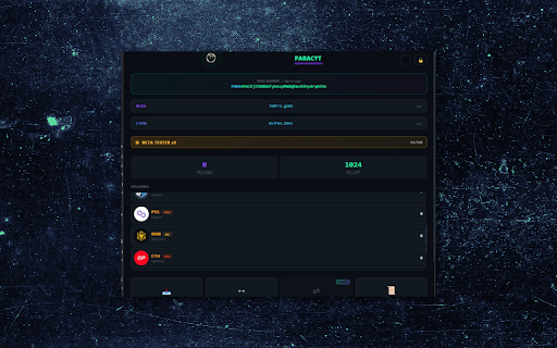 PARACYT Wallet :: Quantum-resistant multi-chain wallet. Solana + 21 EVM chains. Jupiter + 1inch DEX swaps. WOTS+ Merkle dual signatures.