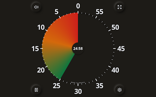 1-click timer :: One-click countdown timer: click the dial to start, watch the minutes left on the toolbar badge, and get notified when time is up.