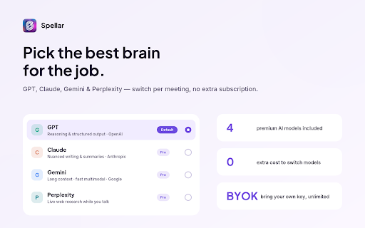 Spellar: AI Meeting Notetaker & Recorder :: Record your browser meetings with Spellar — no bot, no desktop app.