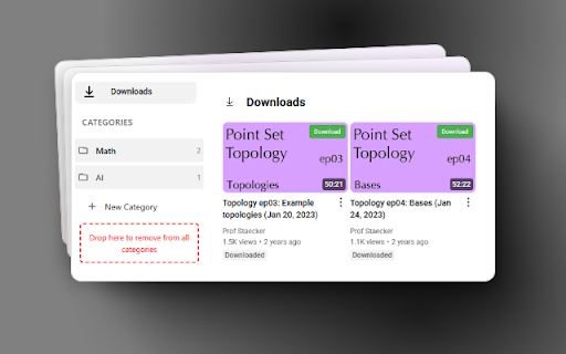 YouTube DownloadDock :: Organize your YouTube downloads into custom categories.