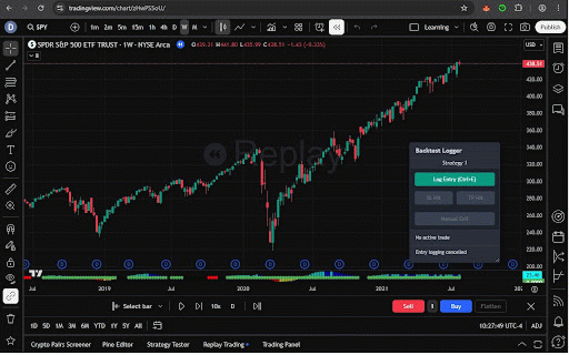 Trading and Backtesting Assistant :: Log and track your TradingView backtests with automatic CSV export and candle timer