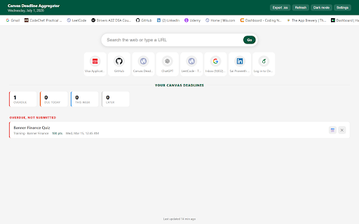 Canvas Deadline Aggregator :: See every Canvas assignment deadline in one place, sorted by urgency, with one-click Google Calendar links and reminders.