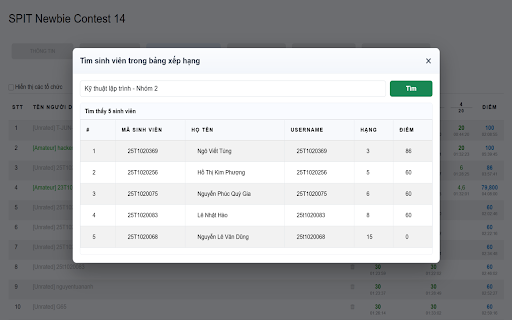 SPIT HUSC - Coder :: Tiện ích mở rộng cho trang xếp hạng của HUSC coder, giúp hiển thị thêm thông tin về thí sinh và cải thiện trải nghiệm người dùng.