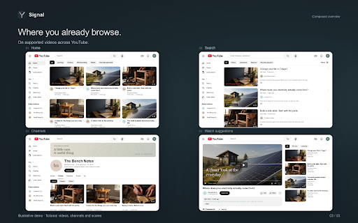 Signal — YouTube attention filter :: See whether a YouTube video delivers on its promise—and how much is useful—before you click.