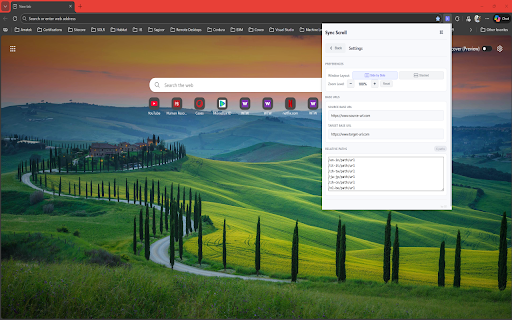 Sync Scroll :: Scroll two tabs in sync. Compare production vs staging or any two URLs side by side.