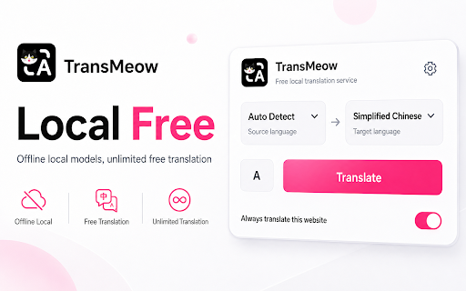 TransMeow :: A free, fast, local translation extension.