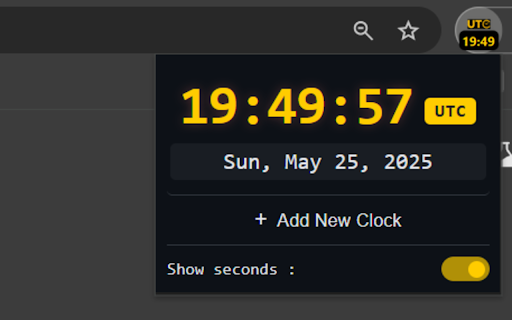UTC Clock Pro (Multi-Clock View, Seconds Supported Logo, Never Pause) :: Logo clock with support to view UTC/GMT and more timezones at once, quick edit and unstoppable chrome extension.