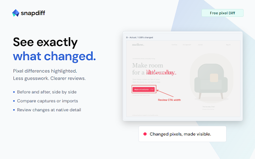 SnapDiff :: Capture pages, compare A/B screenshots, annotate, and save locally.