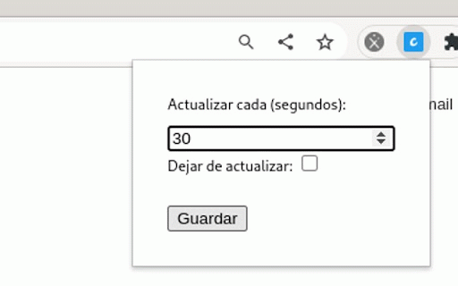Actualizador de Página :: Esta extensión actualizará la página cada cierto tiempo, según lo especificado por el usuario