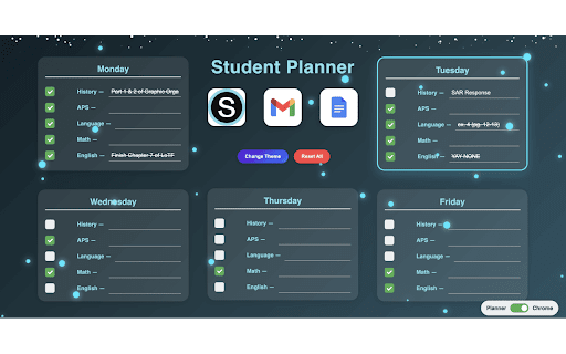 Meadowbrook Student Planner :: Custom Google Chrome Homepage With Planner & Redesigned Interface