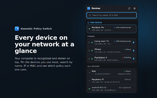 Keenetic Policy Switch :: Switch the internet access policy of devices on your Keenetic router in one click.
