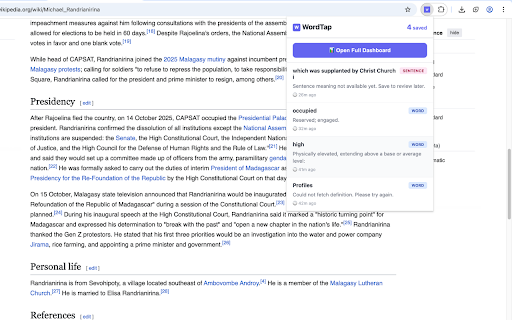 WordTap: Instant Word Meanings & Synonyms :: Highlight any word or phrase to get its meaning, synonyms, and examples instantly. Build your vocabulary as you browse.