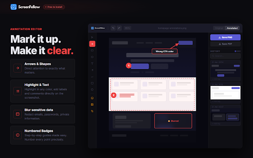 ScreenFellow: Full Page Screenshot & Annotator :: Capture, annotate & share screenshots as interactive guides with custom presets & smart history. #1 Pro-Level Tool!