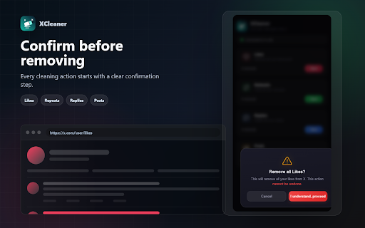 XCleaner - History Eraser for X :: Remove likes, reposts, replies, and posts from X locally in your browser. No account data is sent to XCleaner.