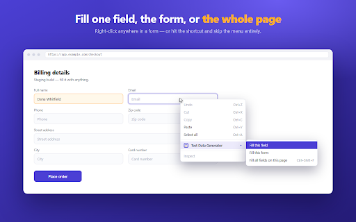 Test Data Generator & Dummy Data Filler :: Use Test Data Generator to auto fill web forms with dummy data.