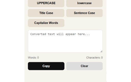 Quick Text Case Converter :: Convert text into uppercase, lowercase, title case, sentence case, and capitalized words instantly.