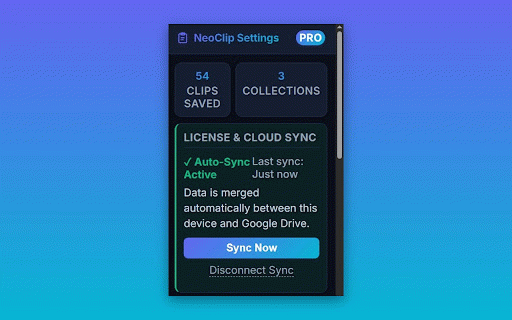 NeoClip :: Smart clipboard manager with collections, search, and Google Lens integration.