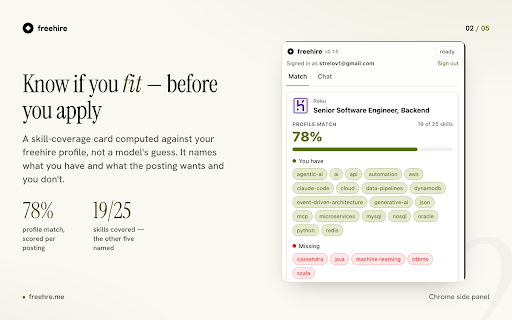 freehire :: Your job-application agent, on any page.