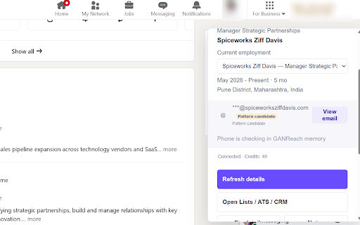GANReach Prospect Intelligence :: Capture LinkedIn and Sales Navigator prospects and companies, and reveal contact details with GANReach.