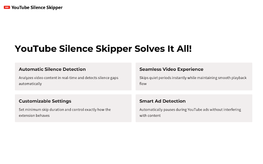 YouTube Silence Skipper :: Automatically skips silent periods in YouTube videos for a smoother viewing experience.