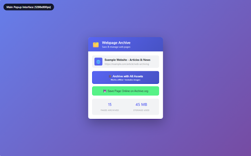 Webpage Archive - Save Websites :: Save complete web pages with all assets for offline viewing. Export to Netlify, backup to Archive.org, manage archives.