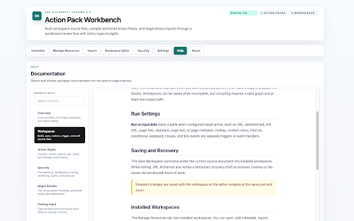URL Alchemist :: Build URL, page, clipboard, and overlay workflows from visual blocks and portable Action Packs.