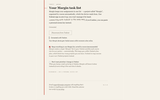 Margin | Canvas Assignment Planner + Todoist :: Your upcoming Canvas assignments and calendar due dates, automatically in Todoist and on your Margin dashboard.