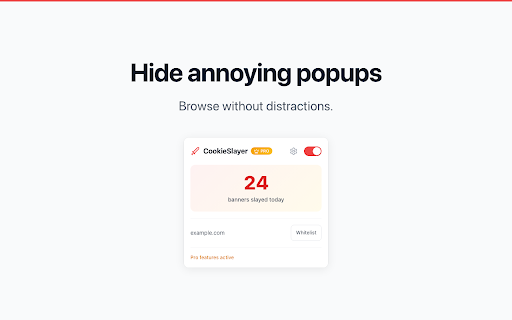 Cookie Banner Blocker - Auto Reject GDPR Consent Popups - CookieSlayer :: Auto-block 3,000+ cookie banners. Reject GDPR popups, consent forms & privacy notices instantly. Free, no signup.