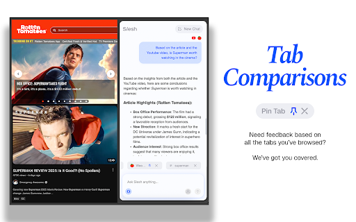 Slesh: Ask, Search & Automate Any Website with AI :: Talk to your tabs, search and navigate faster, and fully automate tasks. Trigger Slesh with Ctrl + /