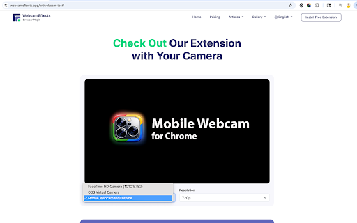 Mobile Webcam for Chrome :: Turn your phone into a high-quality webcam for Chrome