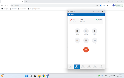 Contaqt WebDialer :: Application for phone calls using Contaqt callcenter cloud solution