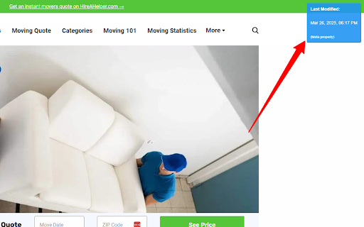 Last Modified Timestamp :: Displays the last modified timestamp of a webpage