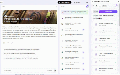 NotebookLM Sources Exporter :: Export NotebookLM sources and download them as markdown files