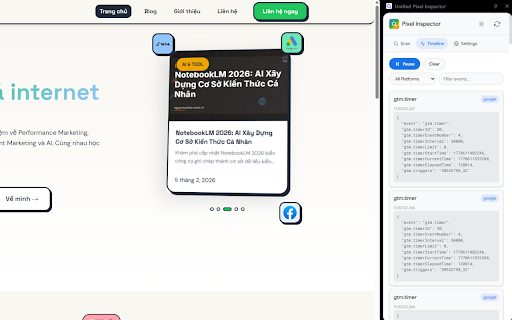 Unified Pixel Inspector :: Detect and debug tracking pixels/tags across Meta, TikTok, Google/GTM, and Zalo on any website