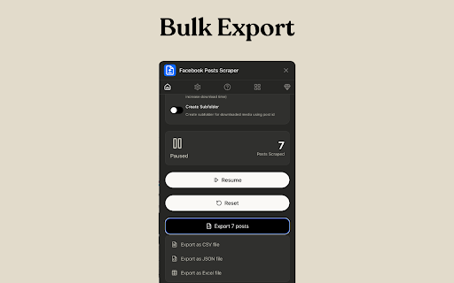 Posts Scraper :: Facebook Posts Scraper – Export Facebook Posts to CSV, Excel, JSON & Download Post Media