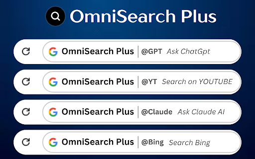 OmniSearch Plus - ChatGPT, Claude, YouTube, Bing Search Bar :: Quickly search across popular AI assistants, video platforms, and search engines directly from your address bar.