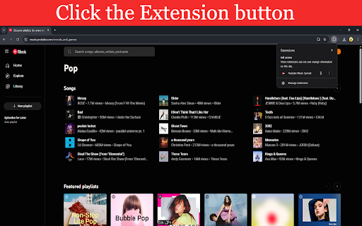 LyriSync for YouTube Music :: Displays real-time synchronized lyrics for songs playing on YouTube Music.