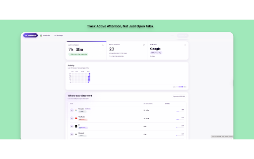 Amethyst: Local Attention Tracker :: Track your real focused browsing time. local-first, no account, no cloud. Know exactly where your attention goes.