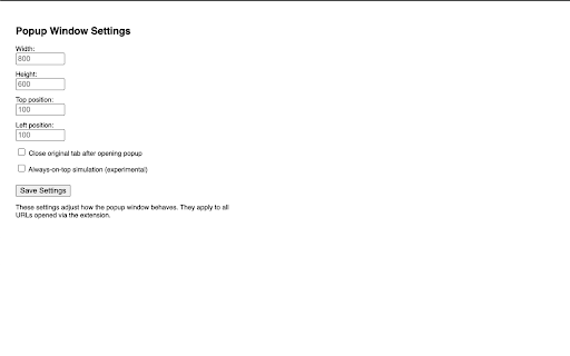 Open as Popup V3 :: Open the current tab or any link as a popup window.