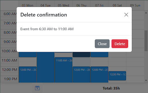 WeeklyLog :: Simple application to log time in intervals on a weekly view as a Chrome extension