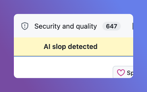 Slop Stop :: An extension to yeet AI slop projects from GitHub