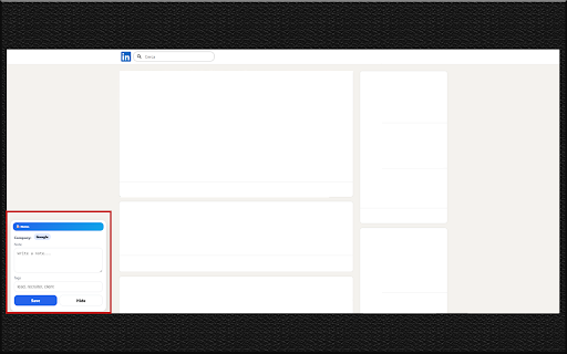 LinkedIn Notes & Reminders :: Save private notes, tags, and follow-up reminders directly on LinkedIn profiles. 100% free and stored locally.