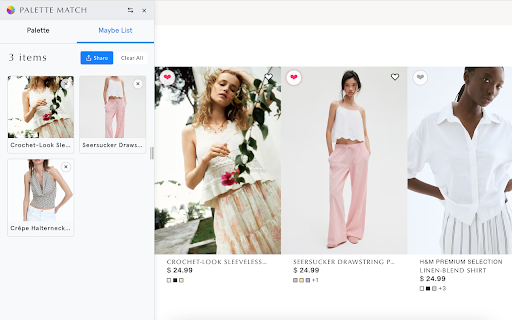 Palette Match :: Add your seasonal color palette to any webstore for complexion-perfect shopping. Look fabulous with minimal effort!