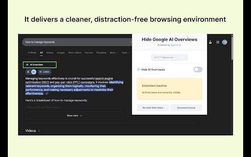 Hide Google AI-Overviews :: Remove AI Overviews from Google Search Instantly.