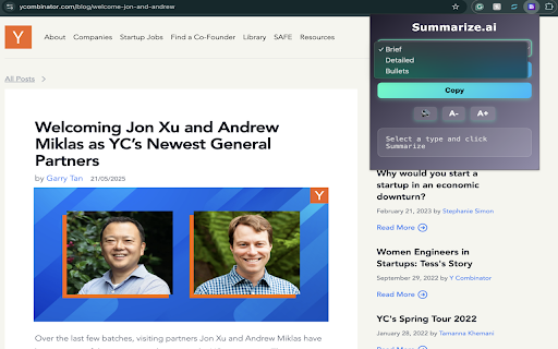 Summarize.ai :: Use AI to summarize any article or webpage content instantly with a single click.