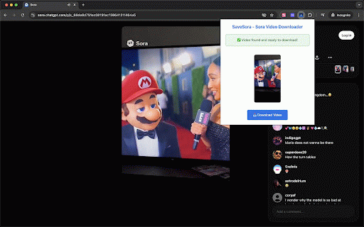 SaveSora - Sora Video Downloader :: Download Sora videos from ChatGPT. Simple and efficient video downloader for Sora AI-generated content.