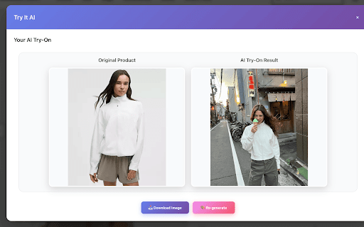 Try It AI - Virtual Clothing Try-On :: Try on clothing items virtually using AI. Upload your photo and see how clothes look on you before buying!