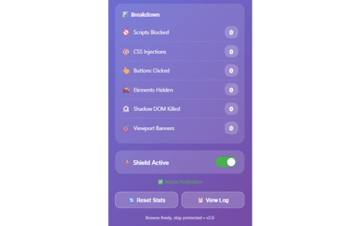 ZenShield :: Pre-emptive cookie banner blocker with script blocking and CSS injection